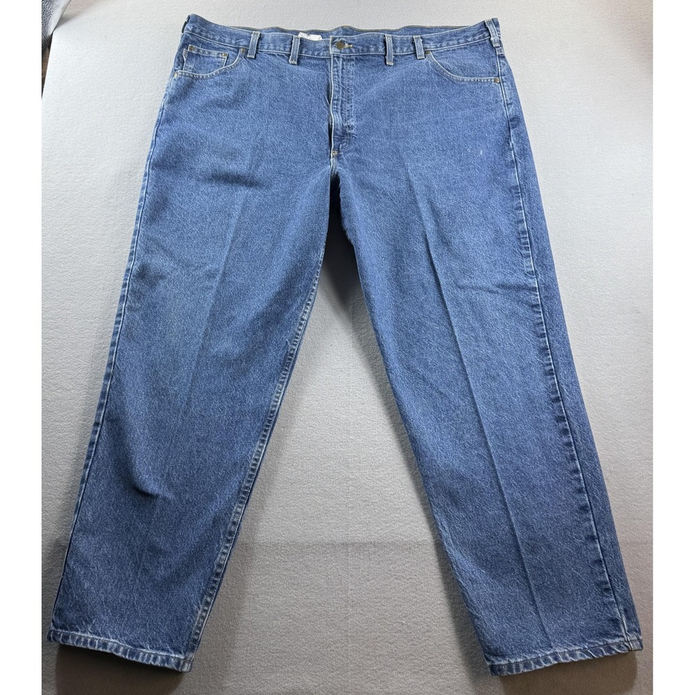 Carhartt Jeans Mens 50x32 Blue Medium Wash Relaxed Straight Leg Denim Casual